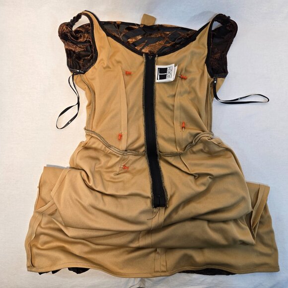 TADASHI Vintage Y2K Black Brown Crushed Velvet Floral Babydoll Maxi Dress Size S - Picture 11 of 15